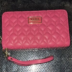 Vera Pink Quilted Wristlet Clutch